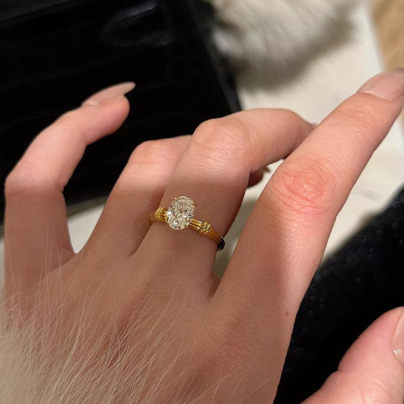 Over 120 Styles Korean style zircon diamond ring women's 925 sterling silver spring and summer niche light luxury high-end index finger ring open ring