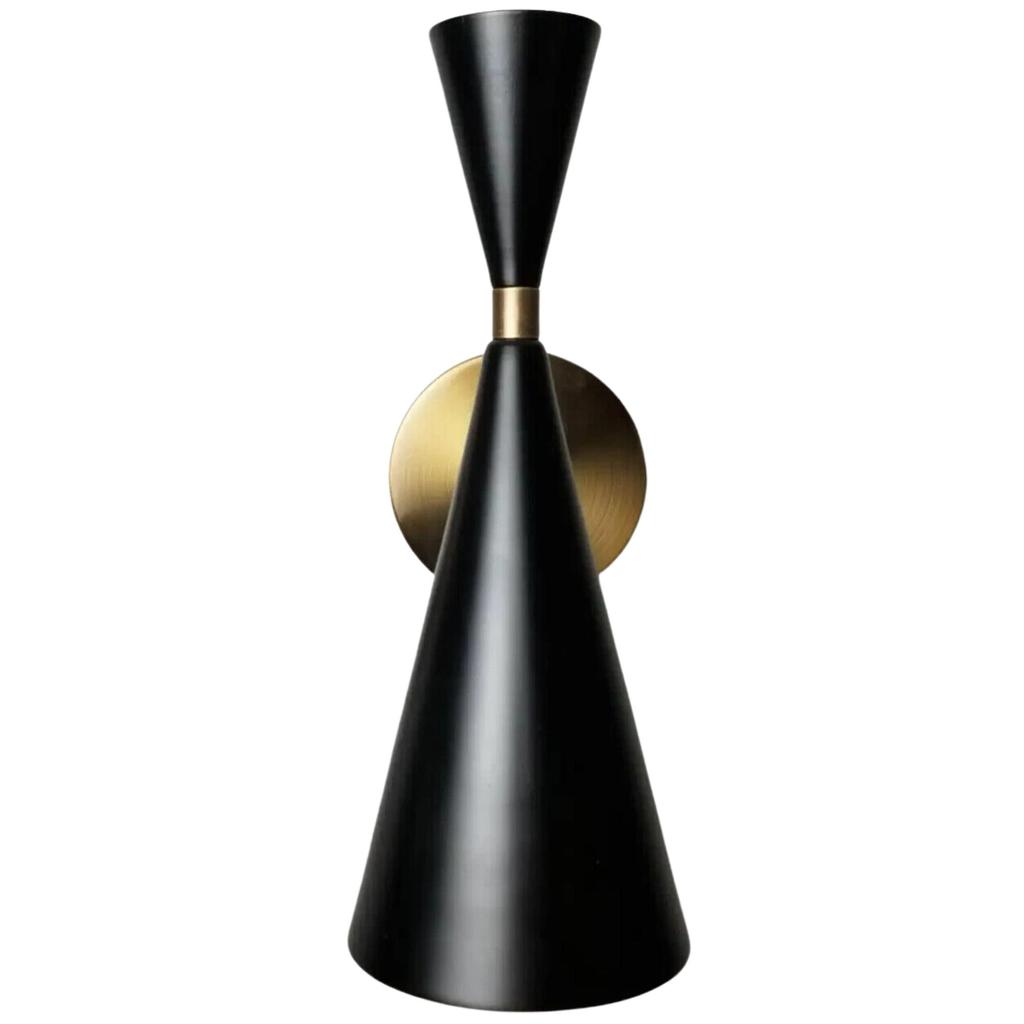 1950s Italian Modern Wall-Mount Reading Lamp in Bronze & Enamel Wall Scones