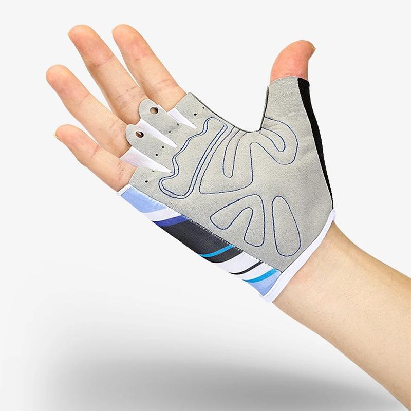 Half Finger Shock-absorbing Bicycle Gloves for Men Summer Breathable Mountain Bike Accessories Anti Slip Printed Bicycle Gloves
