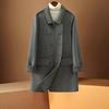 Elegant Double-Breasted Mid-Length Women's Wool Coat in Solid Color - Autumn/Winter Small Fragrance Style