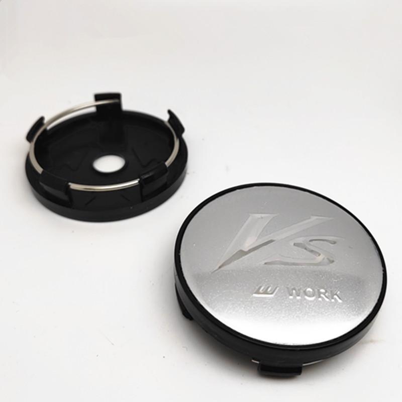 4pcs 60mm 56mm VS W Work Center Caps Car Wheel Hub Cover Emblem Badge Auto Styling