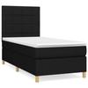 3142307 vidaXL Lit à sommier tapissier avec matelas Noir 90x200 cm Tissu