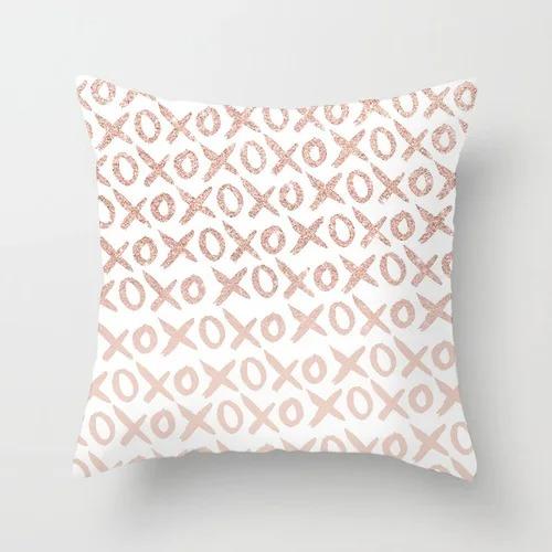 Pink Marble Geometric Series Pillowcase Home Fabric Craft Sofa Back Cushion Cushion Cover Living Room Pillow