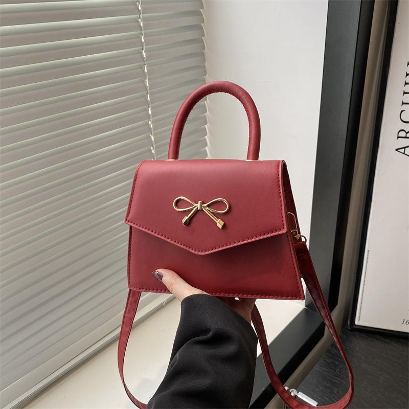 Bow square bag women's foreign versatile handbag 2025 new texture shoulder messenger bag women's bag wholesale