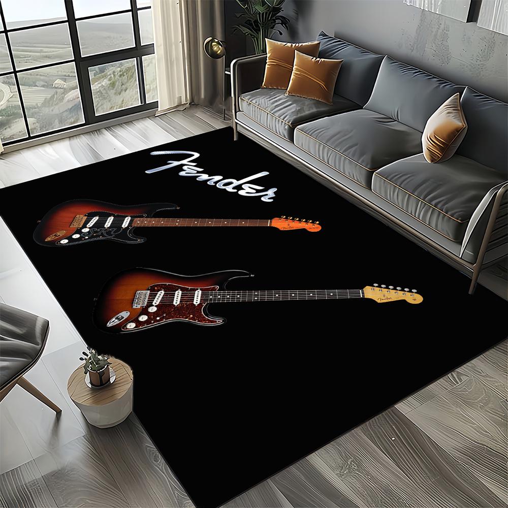 27 Style New 3D Fender Retro Guitar Instruments Music Carpet Rug for Living Room Bedroom Home Sofa Decoration,Non-slip Floor Mat
