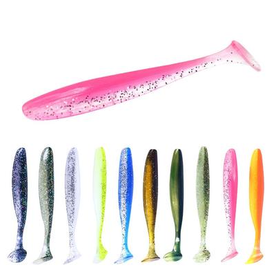 5cm, Zweifarbiger T-Schwanz Weichköder, Kunststoffköder, 10 Farben