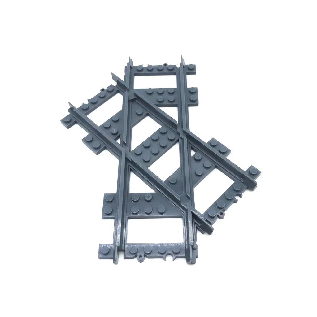 City Trains DIY Building Blocks Straight Curved Rail Bricks Parts Bridge Tunnel Model Soft Flexible Cross Tracks Railway MOC Toy