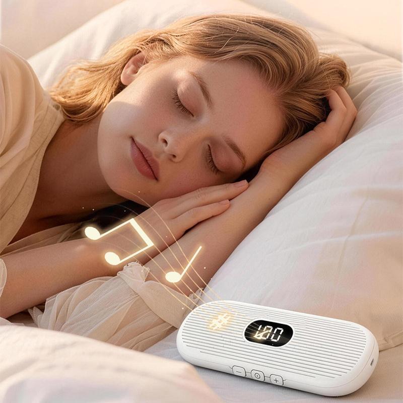 Altavoz Bluetooth de Conducción Ósea Bajo la Almohada Ruido Blanco Ayuda para Dormir Barra de Sonido Pantalla LED Reproductor de Música MP3 TF Apagado Temporizado