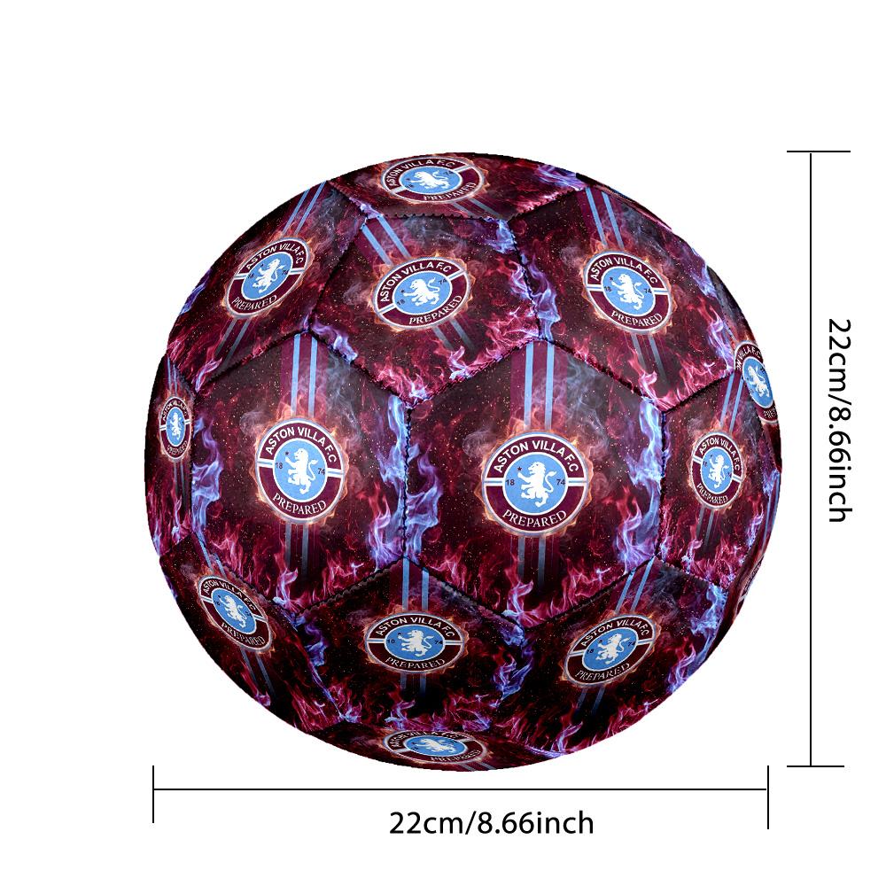 Aston Villa FootballPrinted Size 5 Soccer Ball, Anti Slip Adult Match Football Souvenir for Football Fans