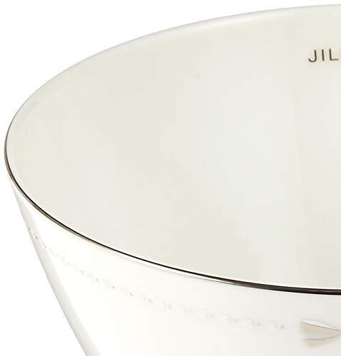 JILL STUART Schalen- und Tellerset, 13cm, Silber, Bandmuster, Stilvoll und Niedlich, Paar kleine Schalen, Hergestellt in Japan, Geschenkverpackt, 41635-33351