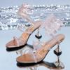 Rhinestone serpentine winding sandals female 2025 summer new high heels butterfly flower stiletto fairy style fashion sandals