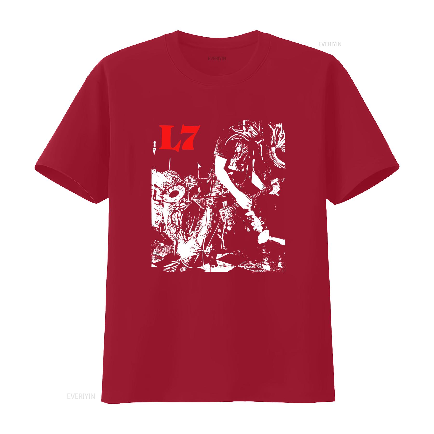 

L7 Band Grunge Style Rock Music T Shirt for Fashion Print vintage Washed Soft Unisex Stretched designer clothes Slightly S