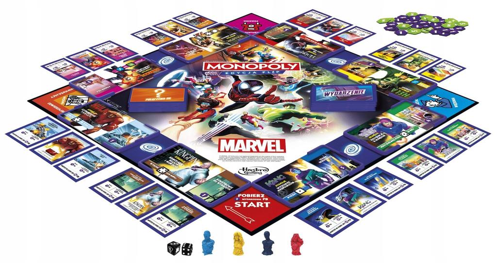 Hasbro gra planszowa monopoly marvel edycja flip f9931 wersja polska edycja