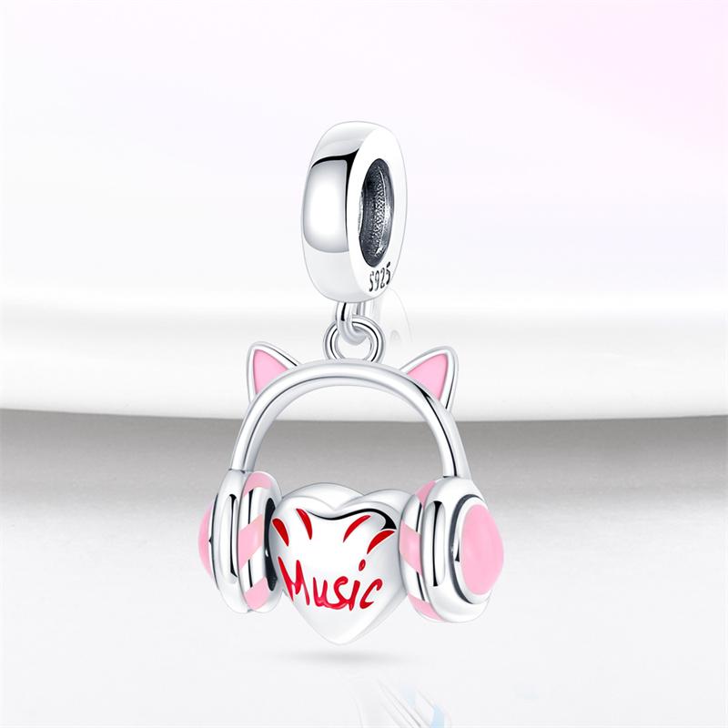 Charms 925 Originales Silver Rainbow Horse Series Charm Music Earphone Charm Fit 925 Original Bracelet Women Jewelry 