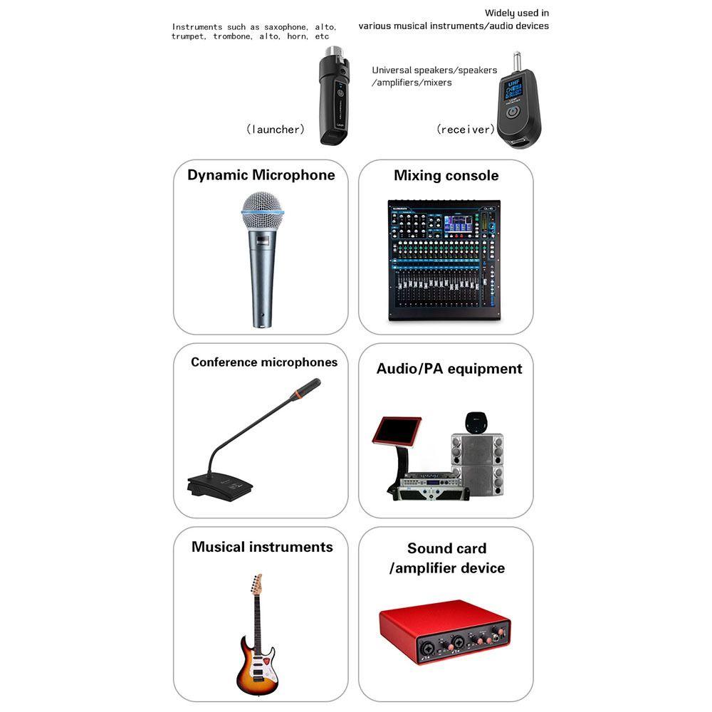 Portable Wireless Microphone Converter  for Audio Mixer Dynamic Mic Electric Guitar