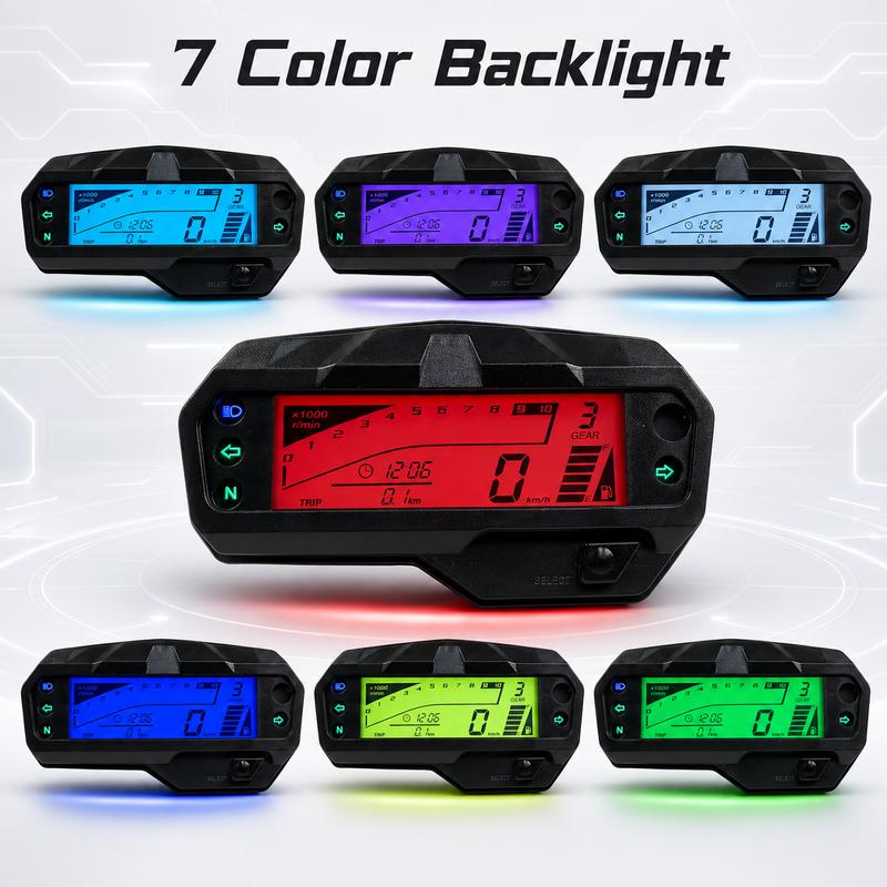 Upgraded LCD Motorcycle Accessories Speedometer Moto Digital Display Tachometer Dashboard With Gear for Yamaha Fz Fi V2 150
