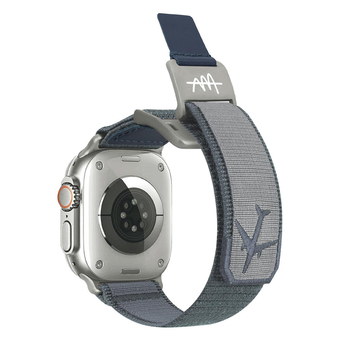 

Замінний ремінець для Apple Watch Series 10 Ultra 9 8 7 SE 6 5 4 3 2 1 46мм 49мм 45мм 44мм 42мм Нейлоновий ремінець для годинника з магнітною застібкою Blue/Titanium