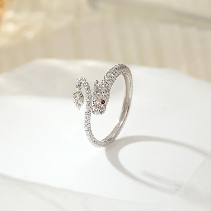 High-Grade S925 Silver Dragon & Phoenix Zodiac Couple Ring