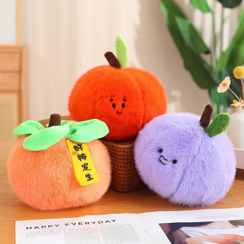 Fruit Plush Characters Featuring Persimmon Blueberry Pumpkin Pear Display Home