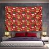 Red Hearts Stars Seamless Tapestry Wall Hanging Valentine Home Decor for Bedroom Living Room Gift