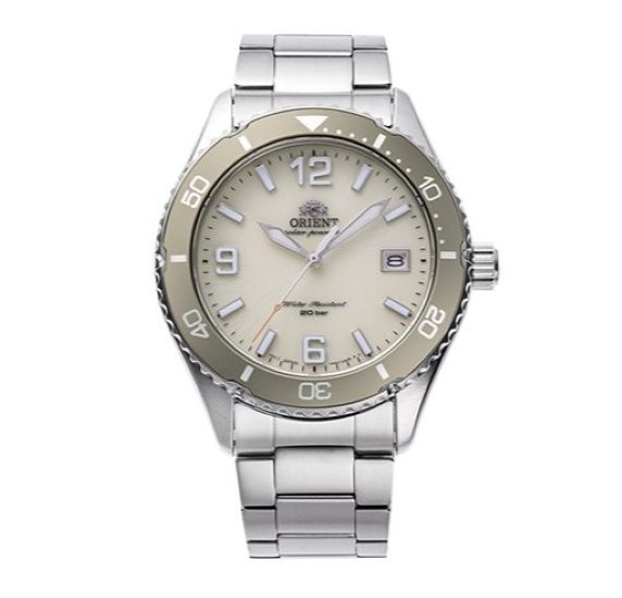 

ORIENT Mako Classic 40мм с солнечной батареей 200М Мужские часы RA-WJ0003S слоновая кость
