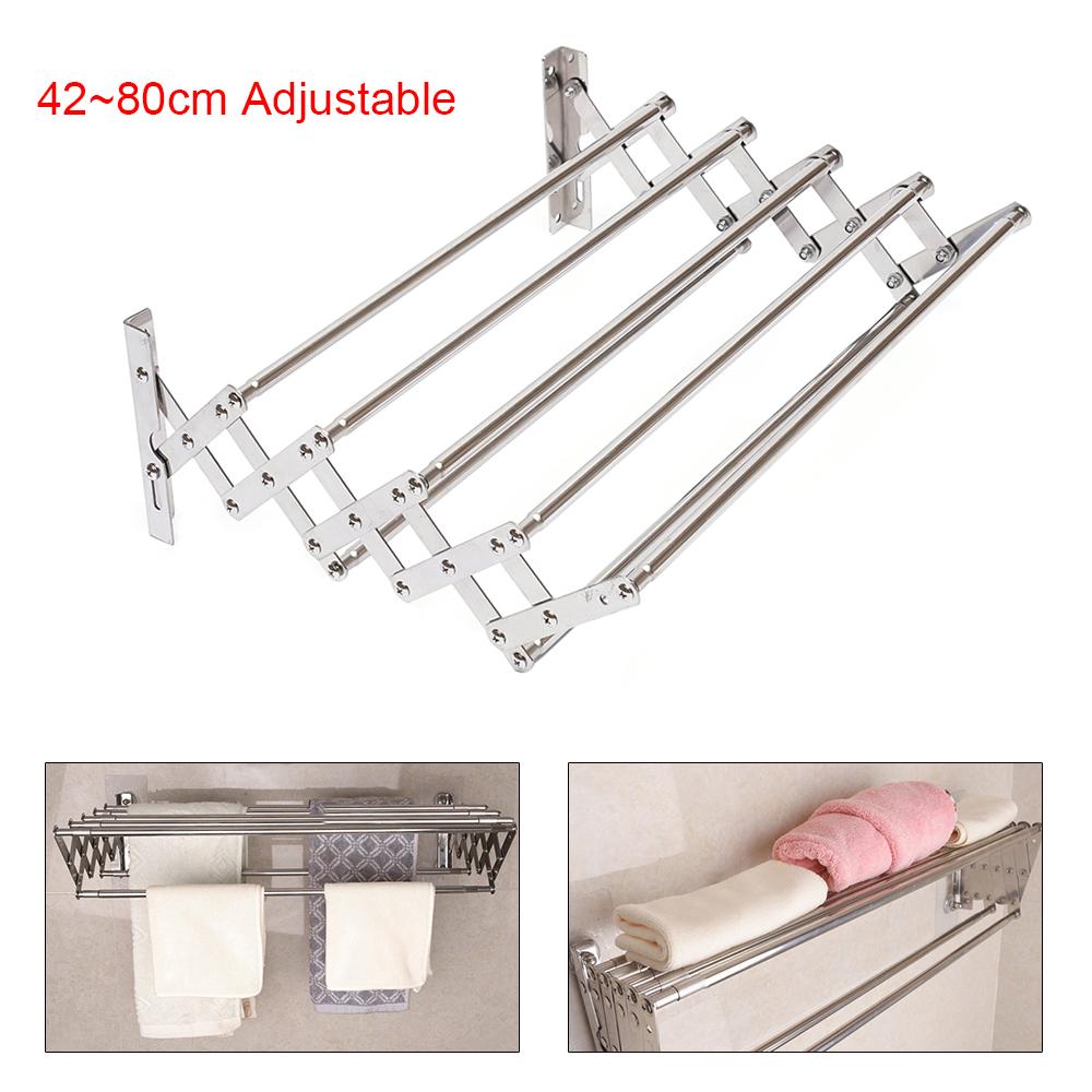 Folding Clothes Rack, Bathroom Towel Rack Bracket, Bathroom Toilet Stainless Steel 42-80 Cm