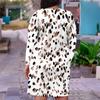 Women Plus Size V Neck Long Sleeve Printed Striped Dress With Pockets