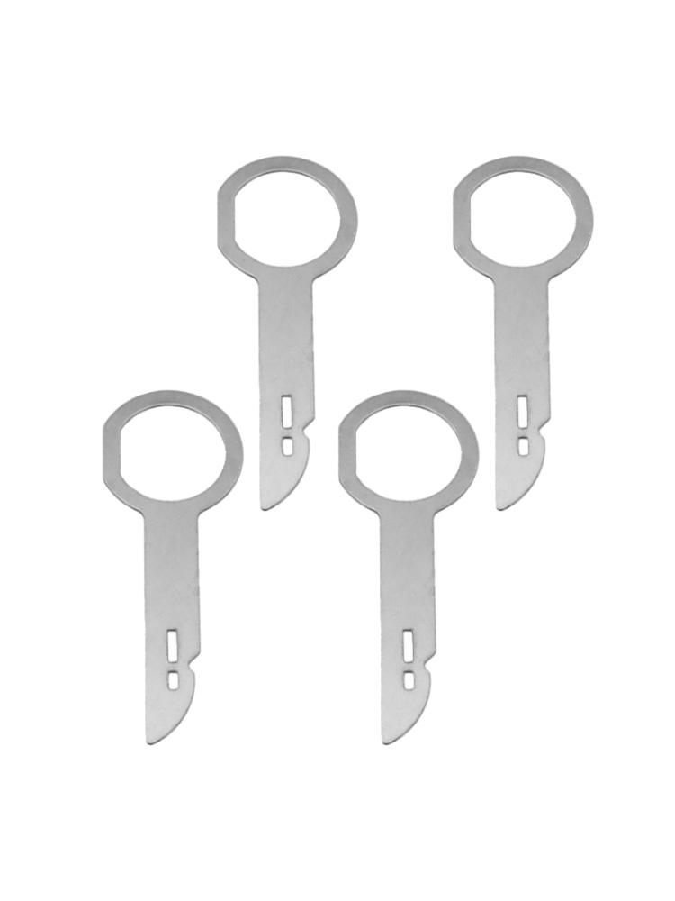 Metal Radio Release Tools 4 Keys for Ford and For Mercedes Compatible with Various Vehicle Types for Quick Radio Removal