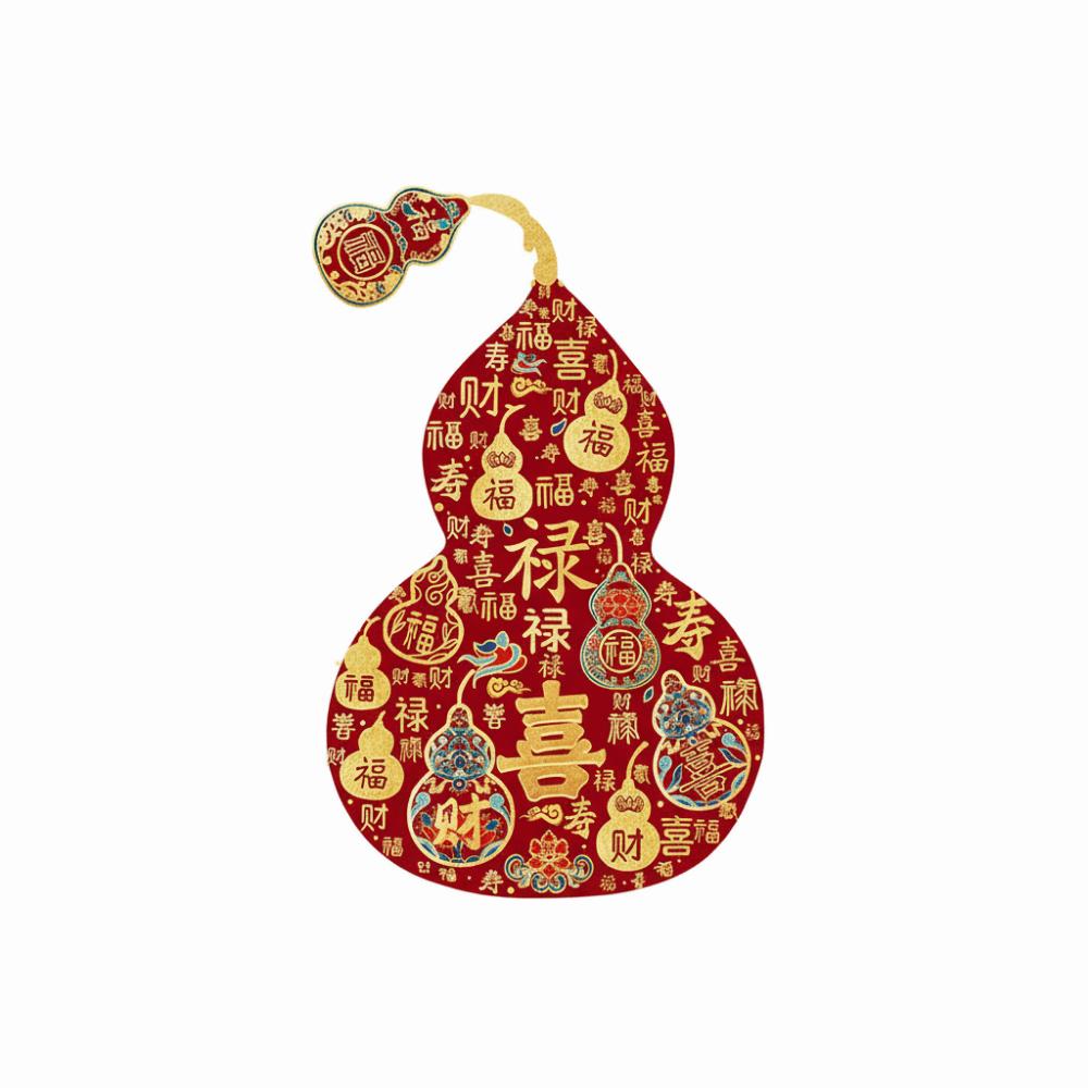 Multicolor New Year Shopwindow Sticker Electrostatic Cartoon HULU Wall Sticker PVC Blessing Glass Decals Wedding Supplies