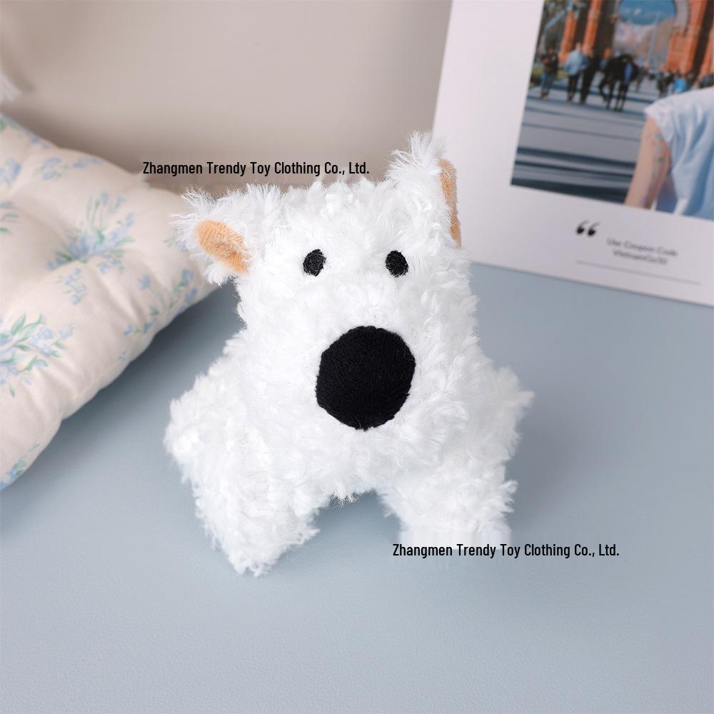West Highland White Terrier Plush Keychain - Small Dog Charm Toy