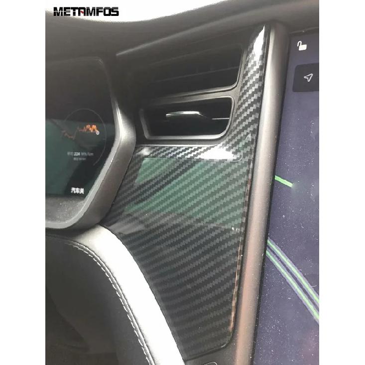 Center Console Dashboard Panel Strip Molding Trim For Tesla Model X 2016-2018   Carbon Fiber Accessories Car Styling