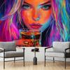 Illusion Pop Tapestry Neon Gradient Art Fabric Living Room Bedroom Backdrop Modern Wind Ins Decor Room Decoration
