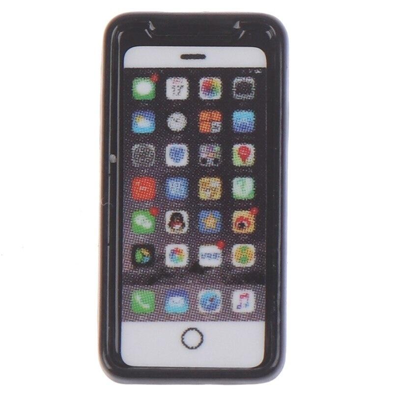 

1/12 Мініатюрні аксесуари для лялькового будиночка Міні-модель мобільного телефону з смоли Імітаційна іграшка для прикраси лялькового будиночка чорний