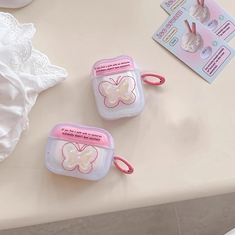 Stereo glitter butterfly iPhone earphone case for AirPods 1 1 1 Pro Pro 1 generation