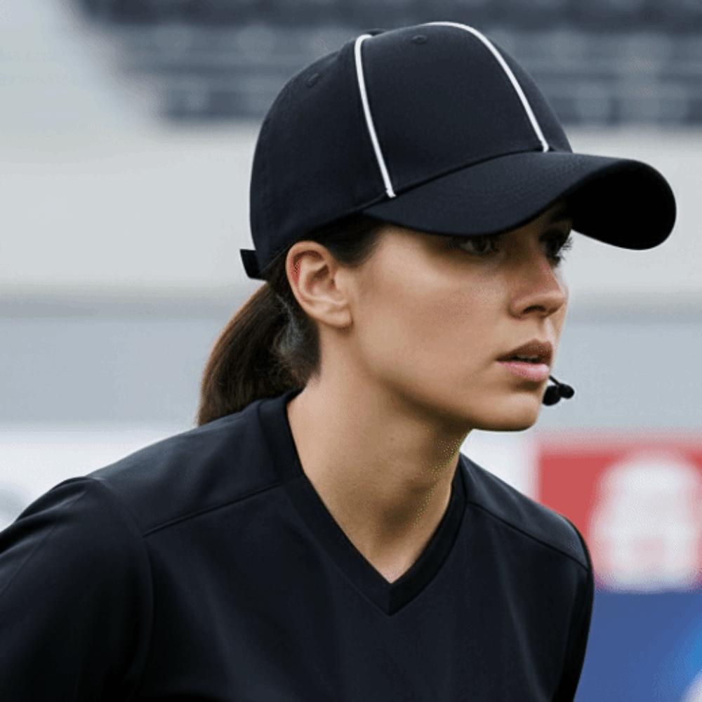 Adjustable Professional Referee Baseball Cap Casquette Sunshade Sports Hat with Contrast Trim Versatile Polyester