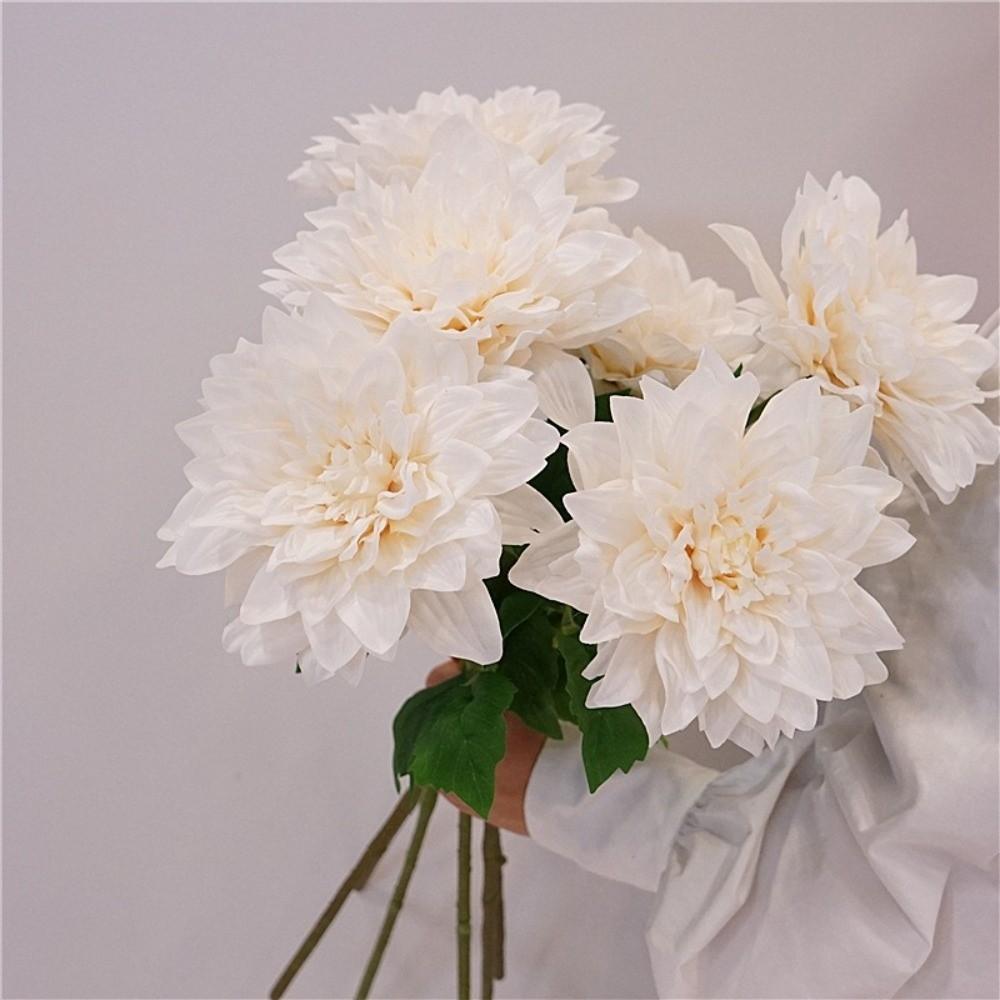 Pink Color Artificial Dahlia Flowers 61CM Latex Flowers Hotel Wedding Decoration