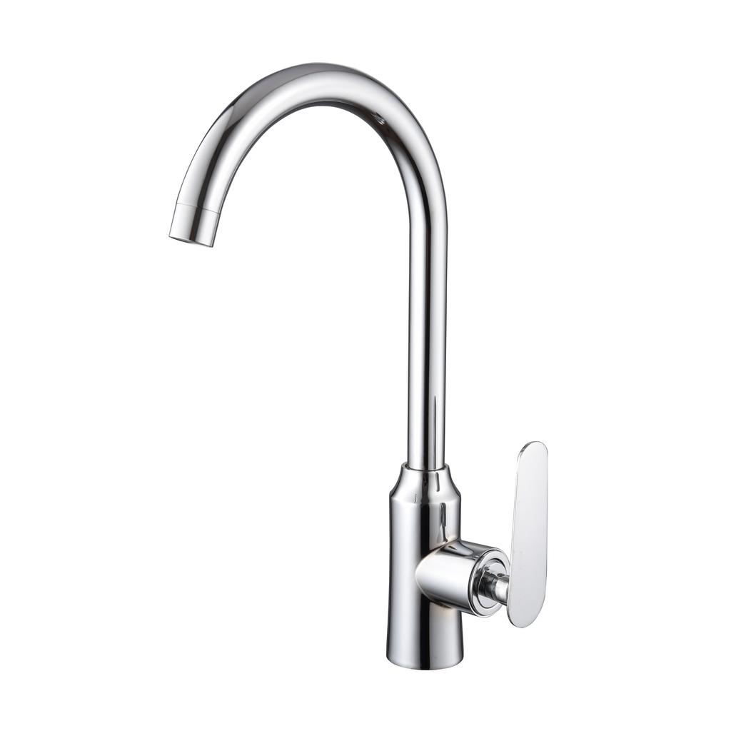 Modern Classic Single-Hole Stainless Steel Kitchen Sink Faucet Mixer Brushed for Hot Cold Water Ceramic for Hotels Kitchens