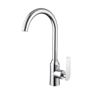 Modern Klassisch Einloch Edelstahl Küchenspüle Armatur Mischbatterie Gebürstet für Heiß Kalt Wasser Keramik für Hotels Küchen