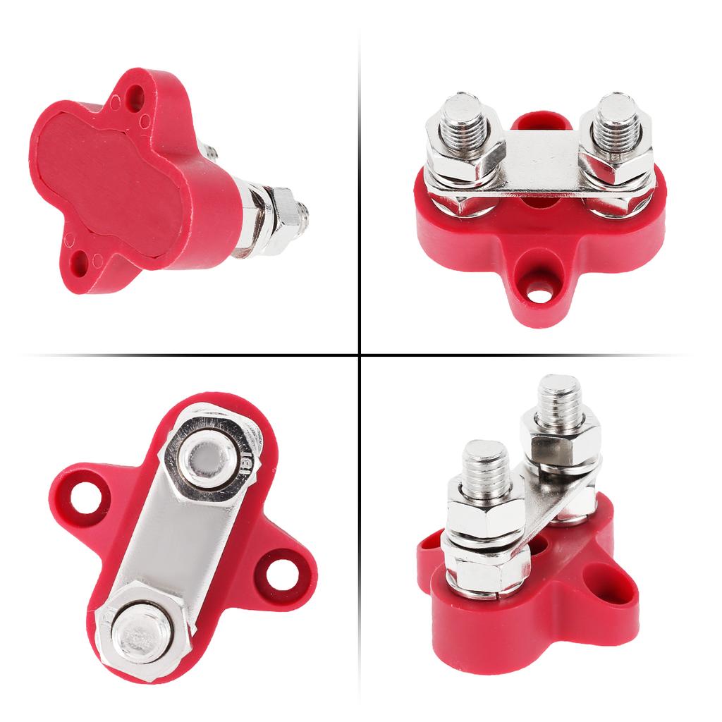 2Pcs Bus Bar Terminal Block 5/16Inch M8 DC 48V Power Junction Block Power Distribution Block Dual Power Stud for Truck RV Boat