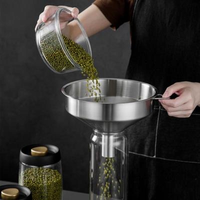 Stainless Steel Funnel Large Kitchen Funnel Liquid Cooking Oil Filter Tools Metal Wide Mouth Funnel for Filling Bottles Cans