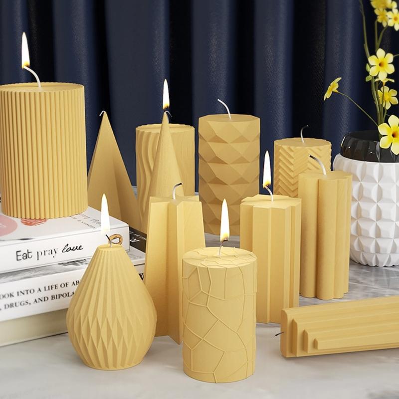 Cylinder Candle Silicone Mold for Candle Making,Aromatherapys Candle Resin Mould Cone Epoxy Resin Casting Mold for Soap