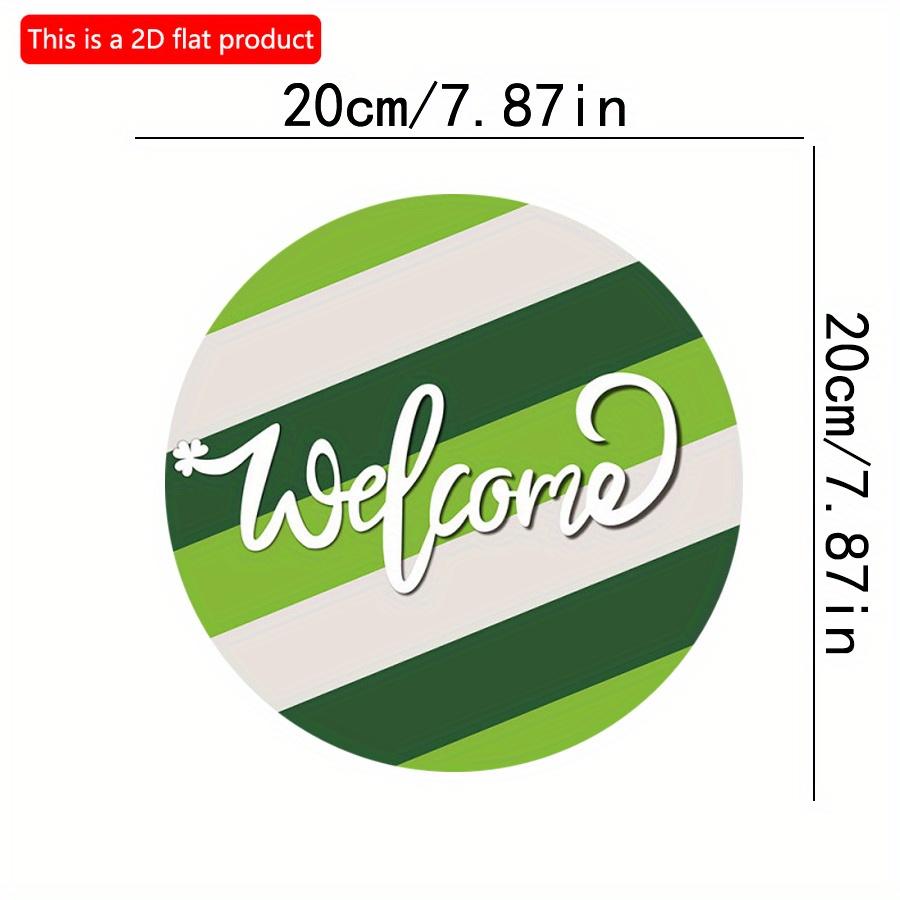 

2D плоский 20*20см 1шт Добро пожаловать Ст. День святого Патрика Бело-зеленые полосы Деревянная подвесная табличка на дверь, Узор с клевером, простой стиль, Художественные таблички для фасада 20*20cm