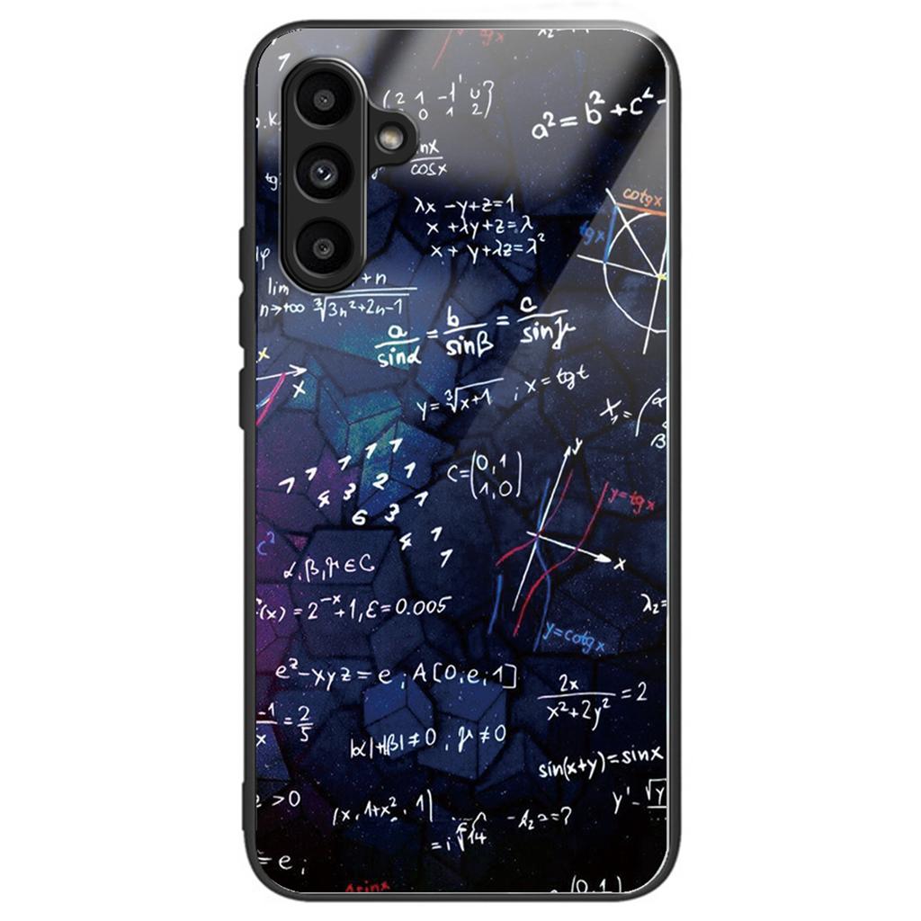 For Samsung Galaxy A15 4G/5G Case Tempered Glass Phone Cover with Pattern Design