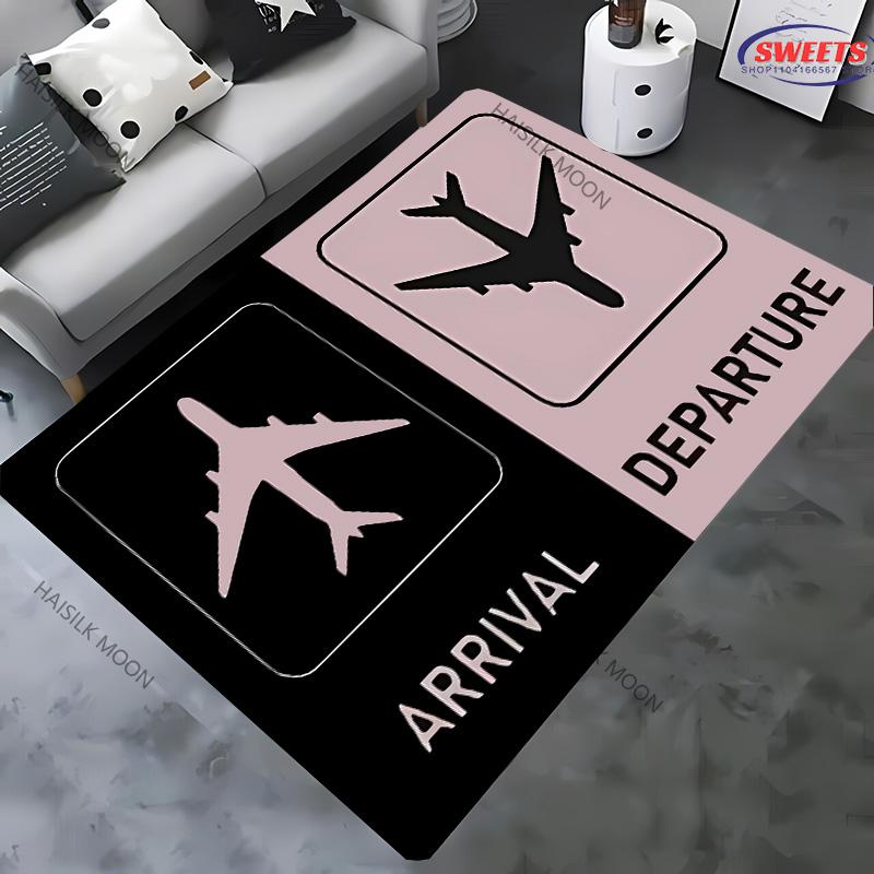 Aircraft Theme Airstrip Airport Carpet New Release! Rug for Living Rooms Bedrooms, Office Areas, Durable Machines Washable Mats