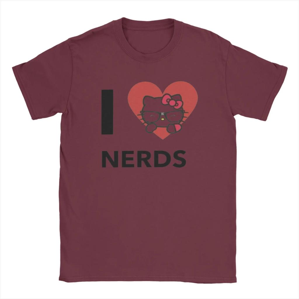 Men's I LOVE NERDS T-Shirts Cotton Tees Summer Vintage Short Sleeve T Shirt O Neck Popular Pattern Tee Shirt New Arrival