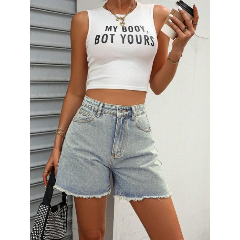 New Women's High Waist Denim Shorts, Loose Fit Casual Jeans Shorts with Slimming Effect for Summer Trendy Wear