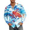 Hawaii Print - Men's Casual Long-Sleeved Shirt
