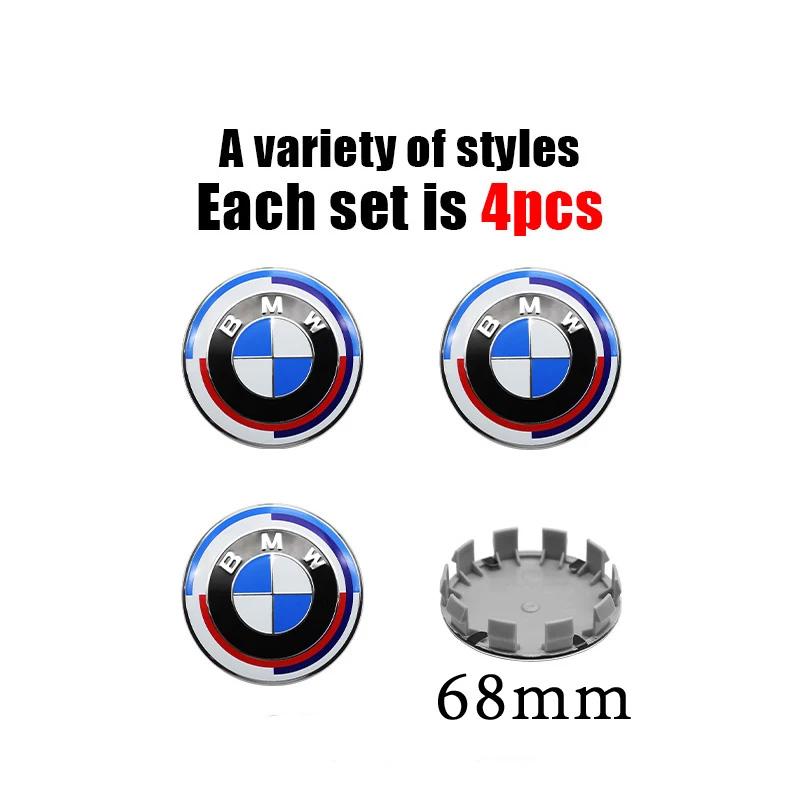 4pc New Wheel Center Cover Wheel Hub Center Integrated Cover Logo Car Accessories For BMW F20 E36 E92 E87 E30 E46 E91 F31 X5 E53