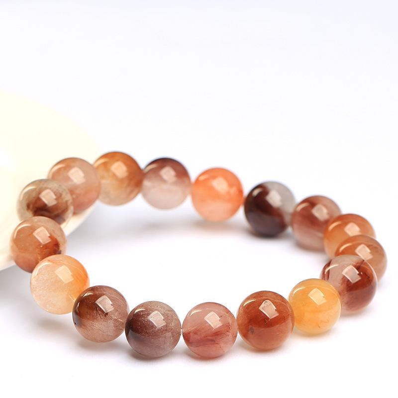 Hongchu Crystal Natural Red Bean Paste Color Rabbit Fur Bracelet Ice-colored Rabbit Hair Crystal Bead Bracelet
