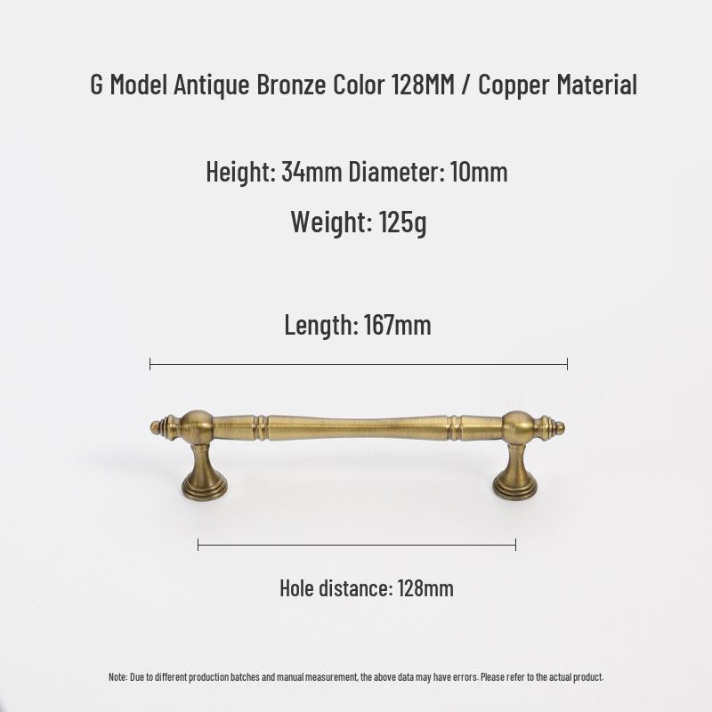 Bronze Brass Pull Handle: New Chinese Style Cabinet, Wardrobe & Drawer Retro Door Handle